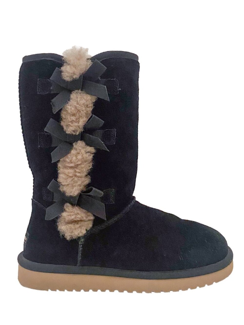 Koolaburra by UGG Victoria Tall Black Suede Bow Boots Size 7